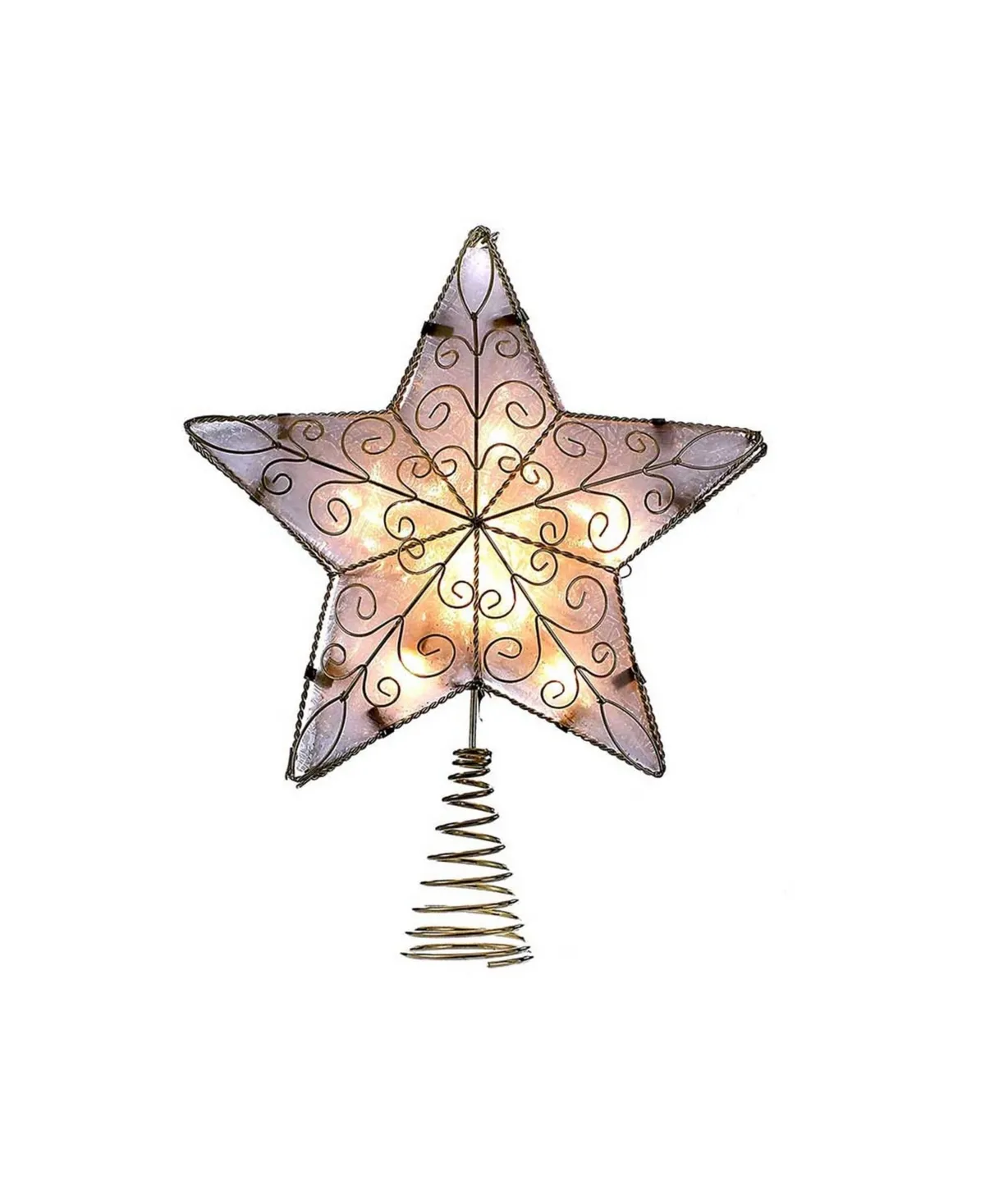 Kurt Adler UL1881 10 Light 8.5-Inch Gold Reflector Star Treetop