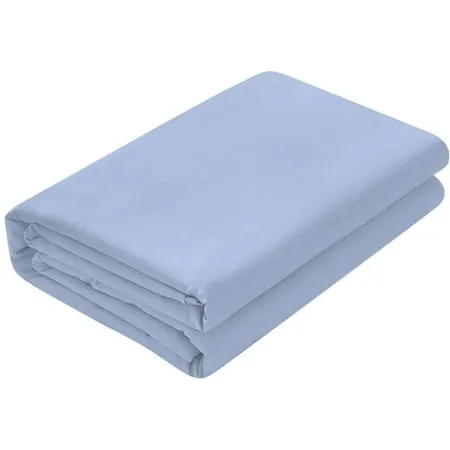 Oversized 100% Egyptian Cotton Flat Bed Sheet Easy to Wash 800 Thread Count Oversized 1Pc Flat Sheets - 132 Inches x 110 Inches - Light Blue Solid