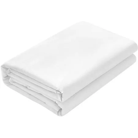 Oversized 100% Egyptian Cotton Flat Bed Sheet Easy to Wash 800 Thread Count Oversized 1Pc Flat Sheets - 132 Inches x 110 Inches - White Solid