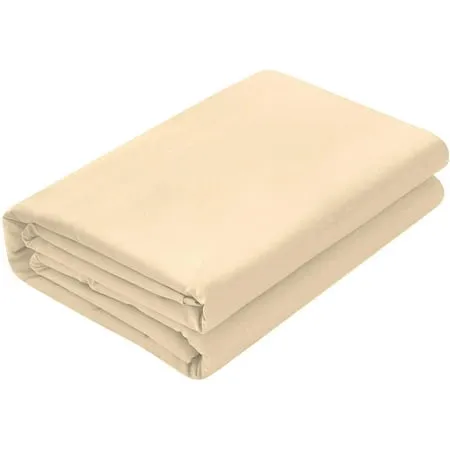 Flat Bed Sheet 100% Egyptian Cotton [ Ivory Solid - Oversized Size] Breathable Easy to Wash 800 Thread Count 1Pc Flat Sheets - 132 Inches x 110 Inches