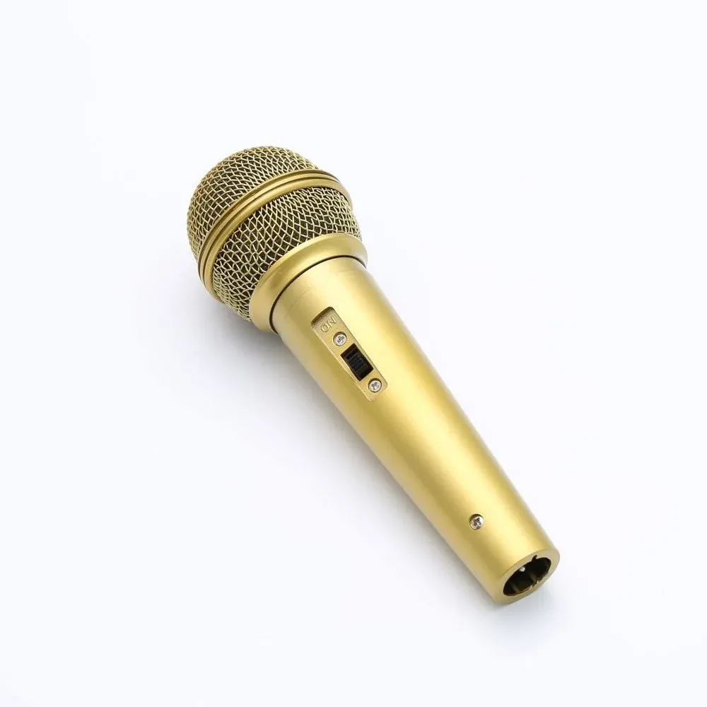 Microphone Costume Accessory Gold Unisex