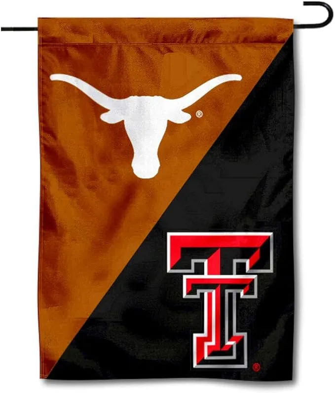 Texas vs. Texas Tech House Divided Garden Flag Banner