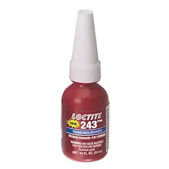 LOCTITE 243 Threadlocker for Automotive: Medium-Strength, Oil Tolerant, High-Temperature, Anaerobic, General Purpose | Blue, 36 ml Red Bottle (PN: 1330906)