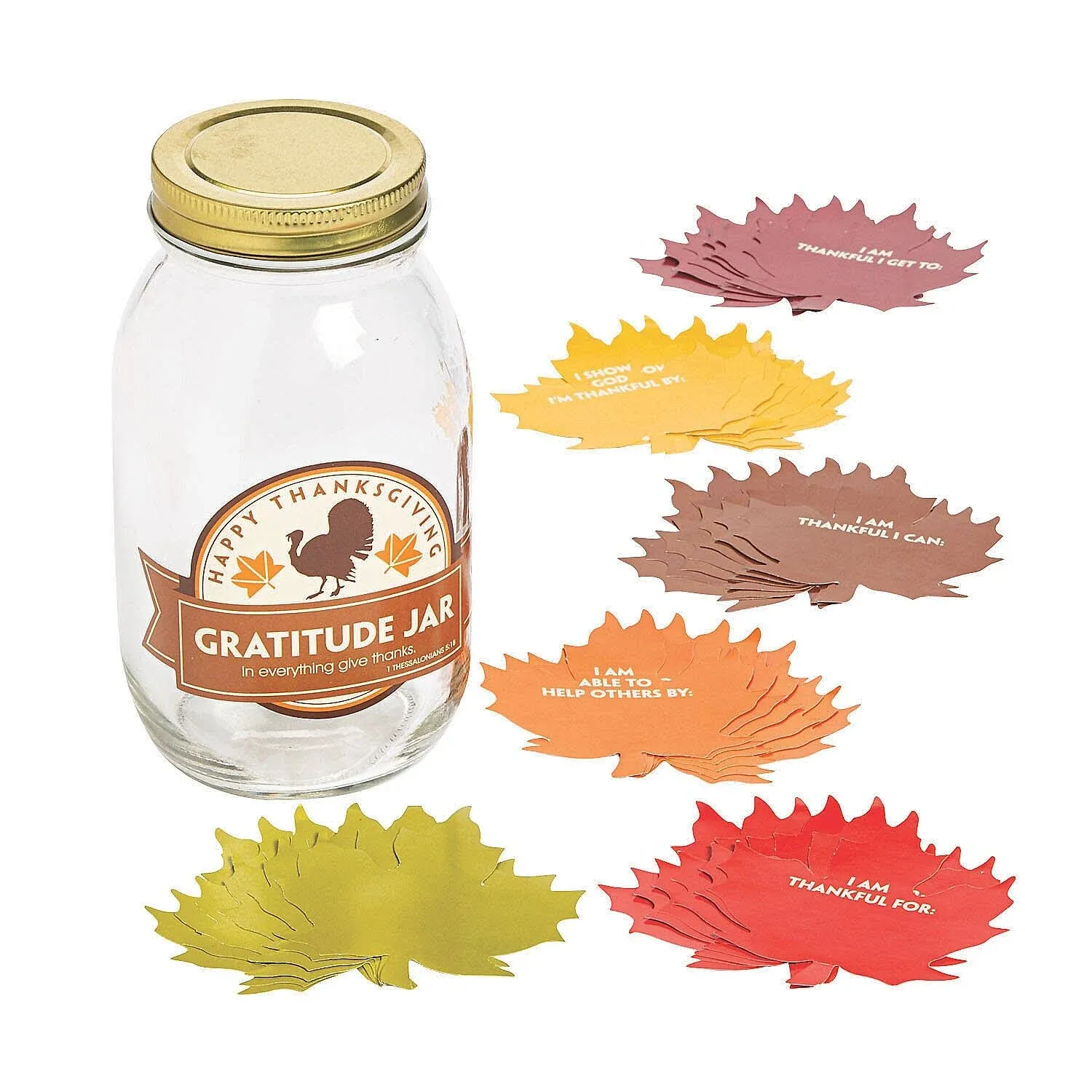 Thanksgiving Gratitude Mason Jar, Home Decor, 1 Piece