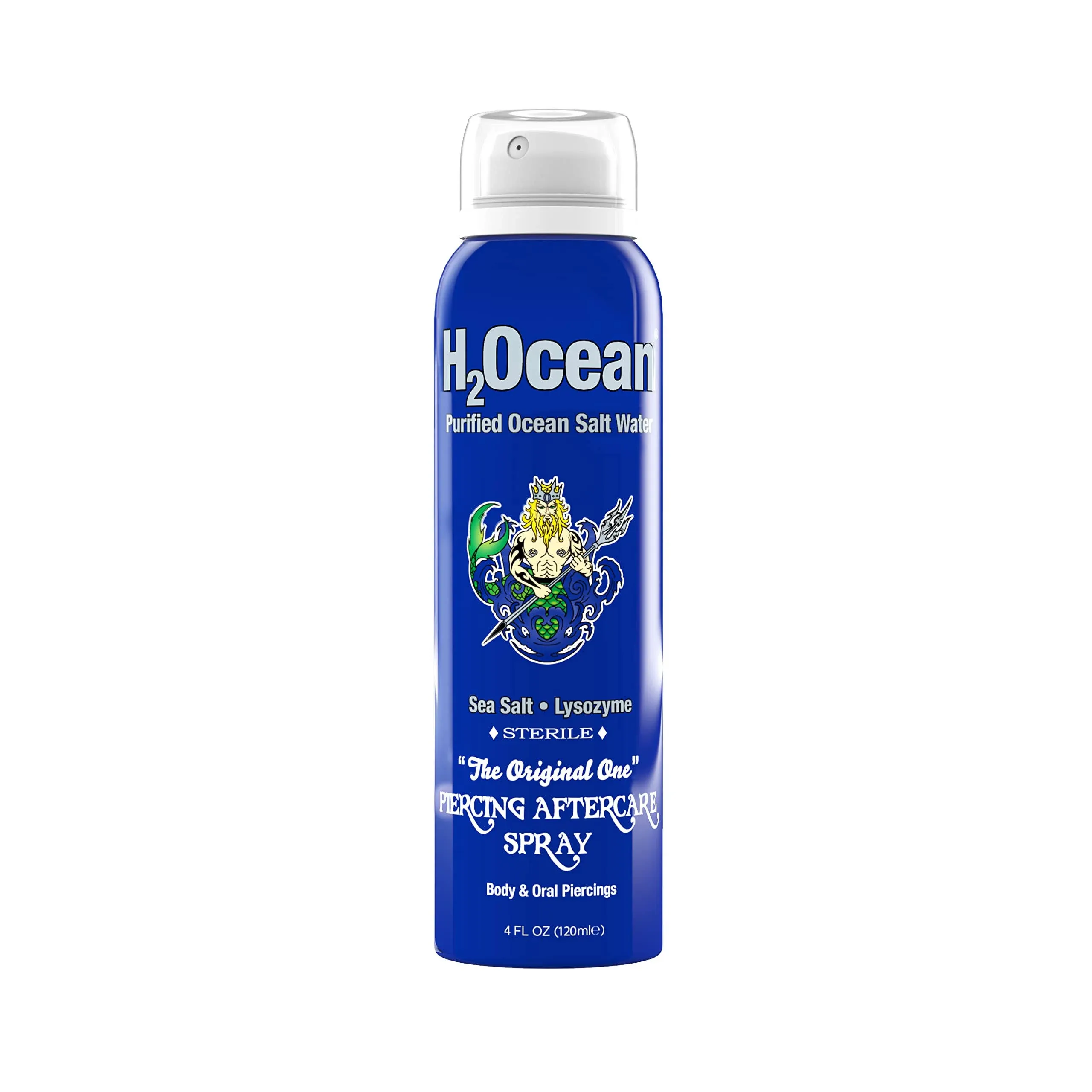 H2Ocean Piercing Aftercare Spray 4oz Set of 2 Sea Salt Saline Keloid & Bump Treatment, Wound Care Spray Organic Wound Wash For Ear, Nose, Naval, Oral Body Piercings