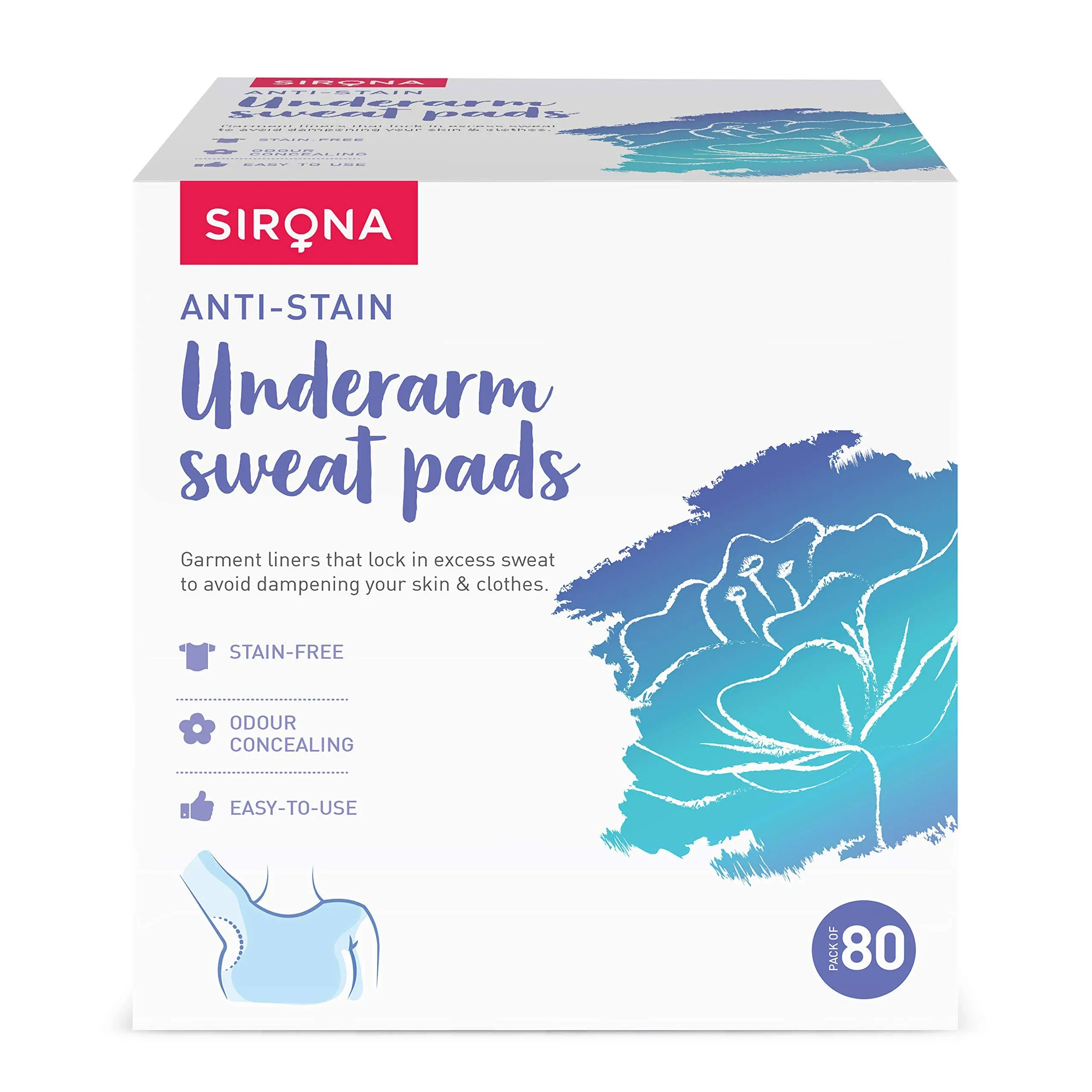 Sirona Disposable Underarm Sweat Pads for Men and Women  72 Pads