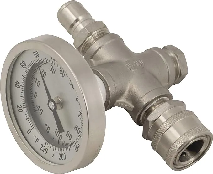 Inline Thermometer with Stainless Quick Disconnects