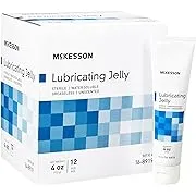 McKesson Lubricating Jelly, Sterile, Water Soluble, Unscented, Greaseless, Individual Packet, 144 Count, 1 Pack