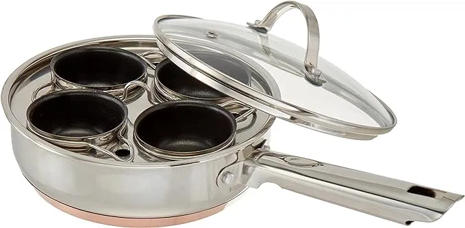 Cook Pro 4 Cup Copper Impact Bonding Nonstick Egg Poacher