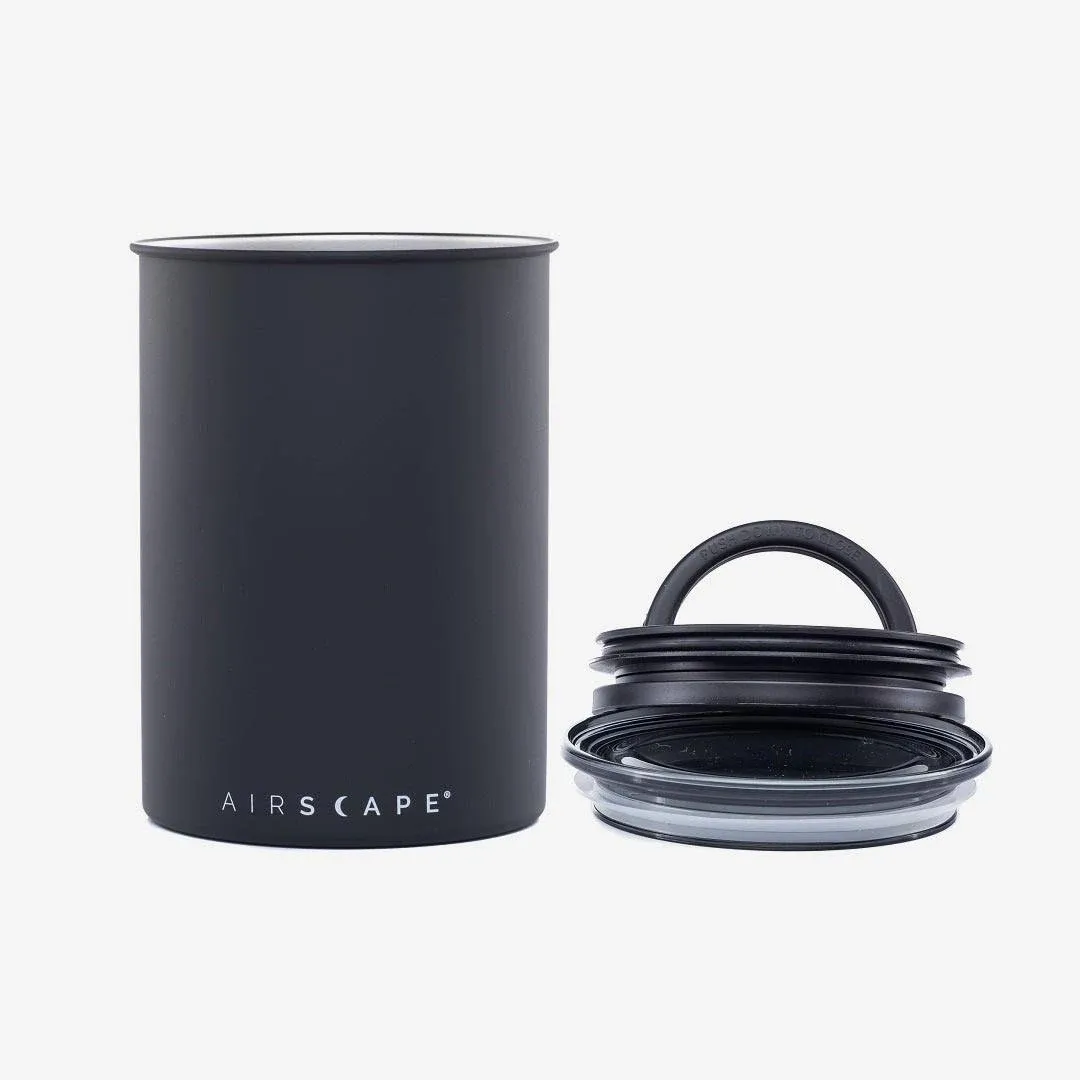 IRON BEAN Coffee Airscape Canister NORI Design Stainless Steel MATTE BLACK 16OZ.