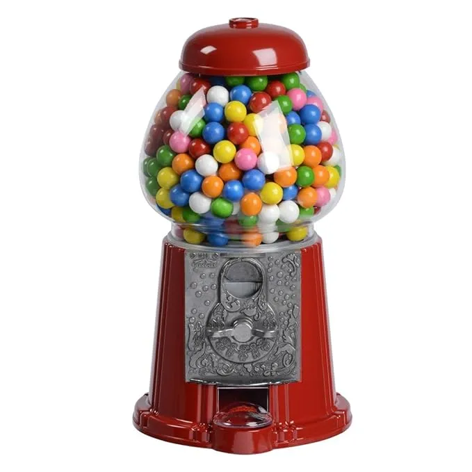 Gumball Dreams Classic Gumball Machine/Candy Dispenser, 12 Inch - Red