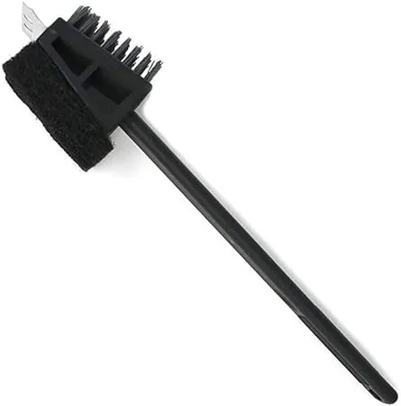 Heavy Duty Nylon Grill Brush With Scraper And Scour Pad