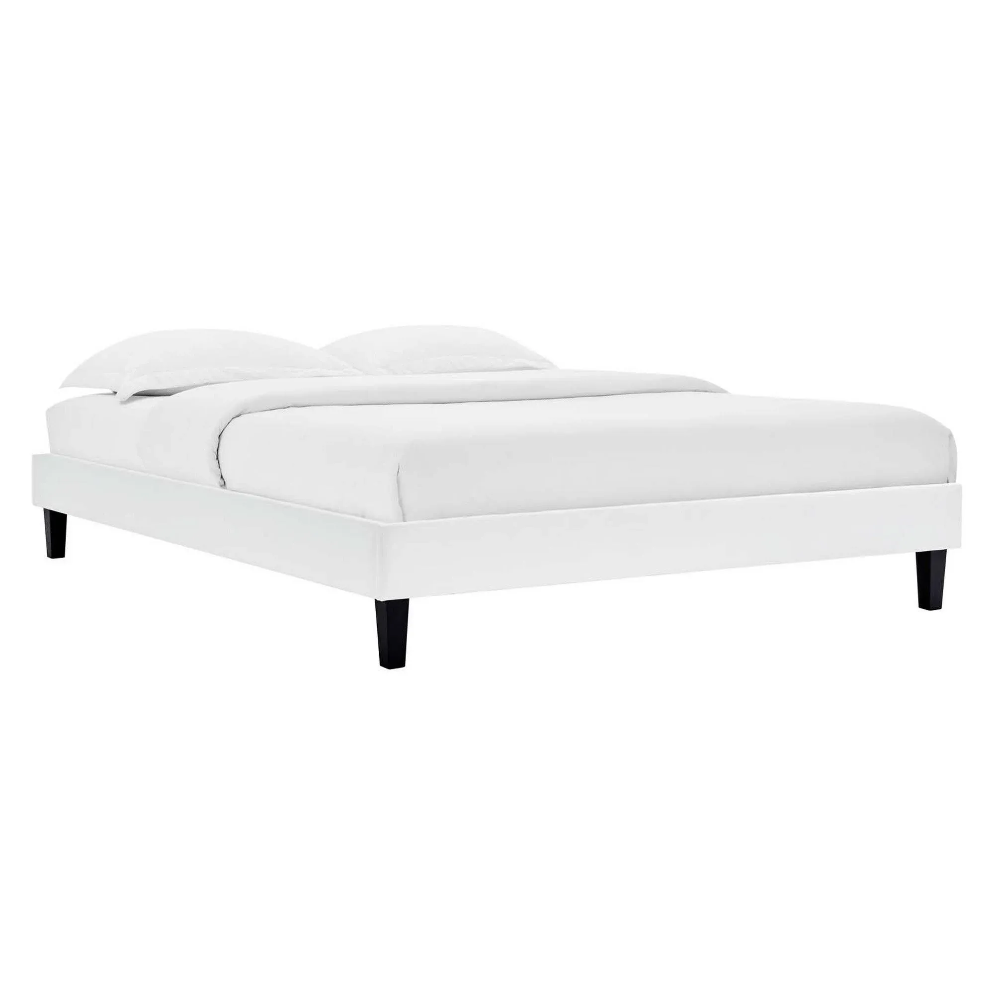 Modway Reign King Performance Velvet Platform Bed Frame - White