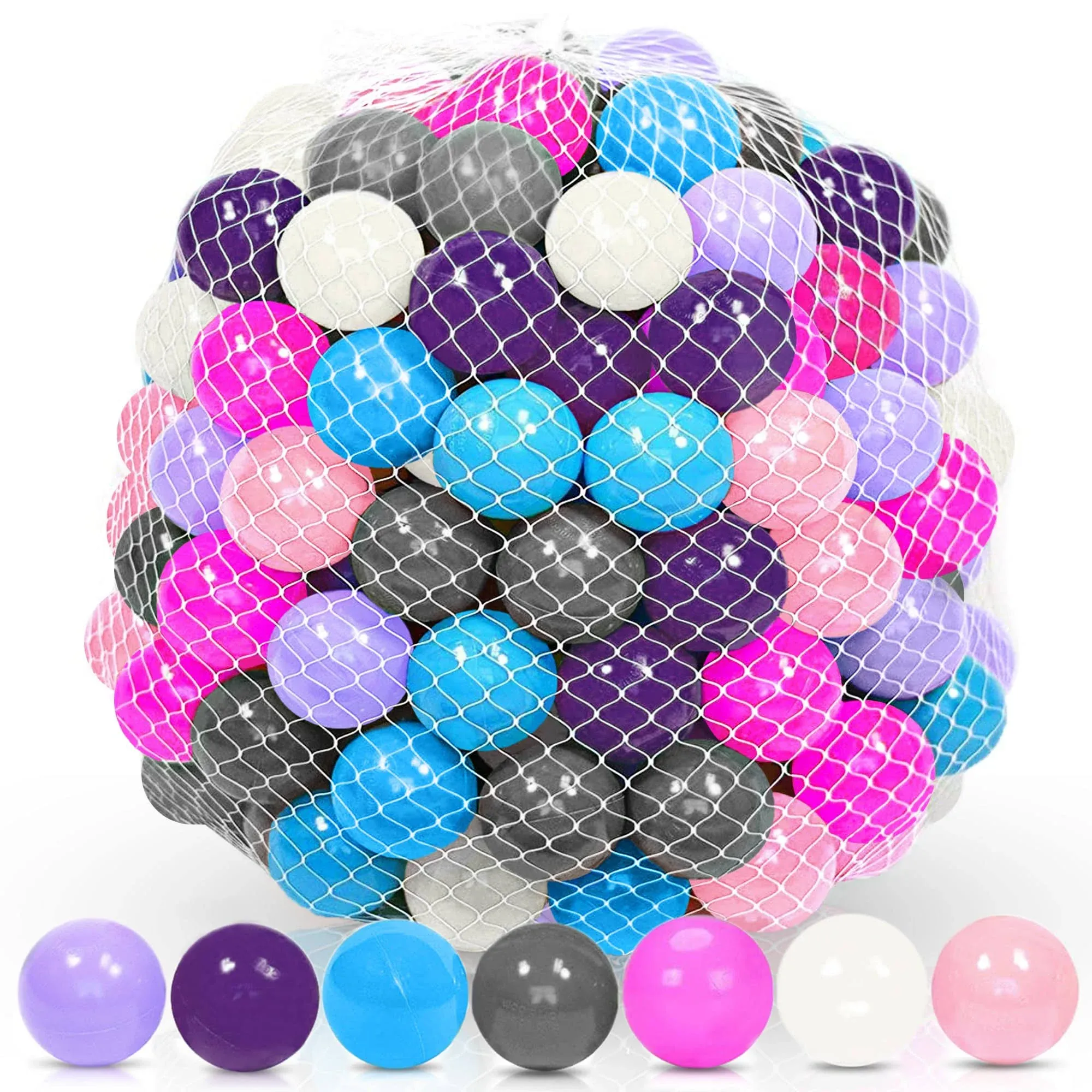 Playz 50 Mini Ball Pit Balls - Princess Edition - Soft, Plastic Mini Play Balls ...