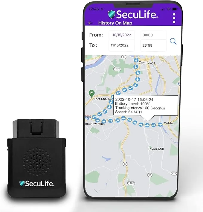 SecuLife GPS TRACKER CAR OBD AT&amp;T 4G LTE Vehicle Tracking for Cars-Trucks- $9/Mo