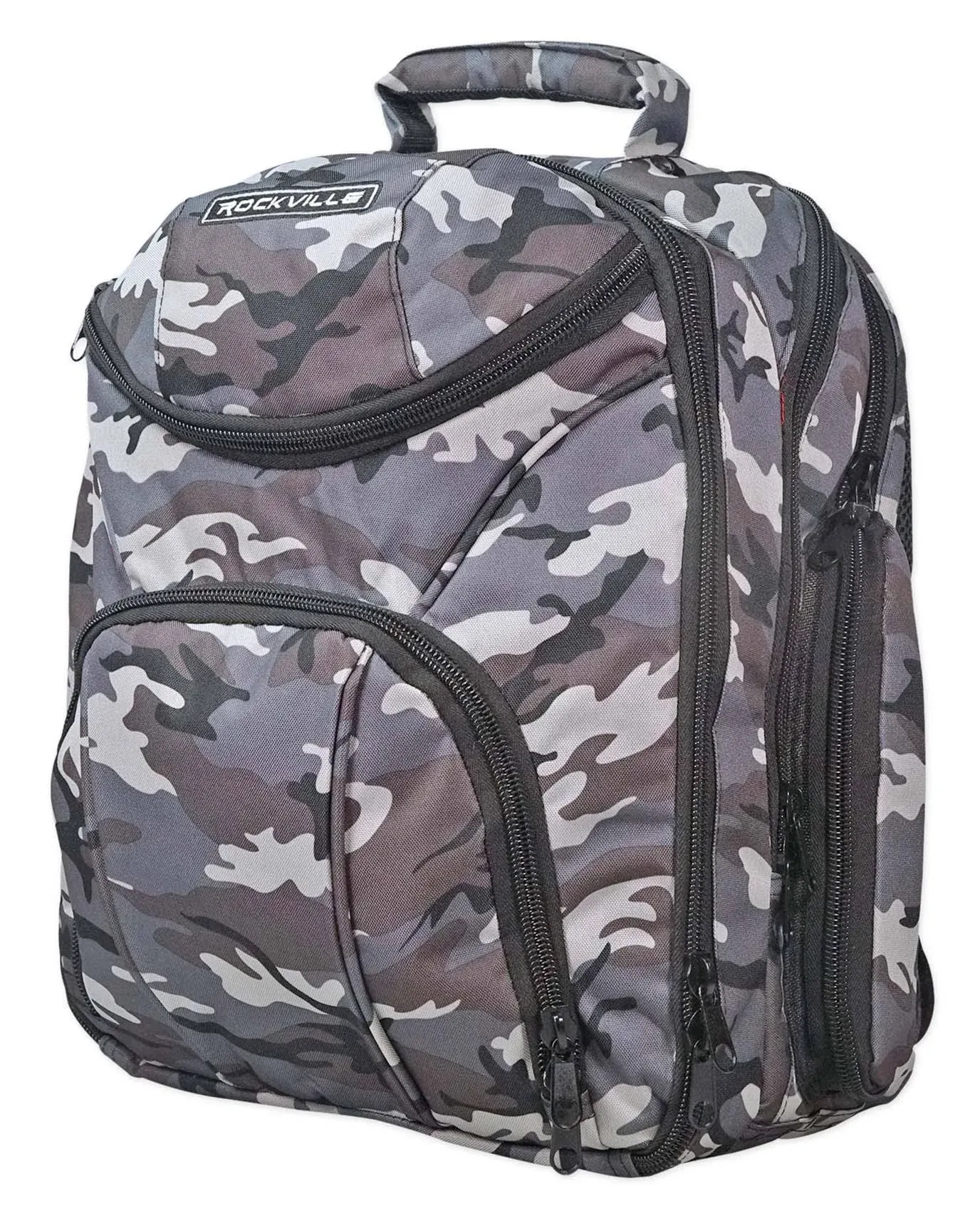 Rockville DJ Laptop/Gear Travel Camo Backpack Bag+Headphone Compartment+Dividers