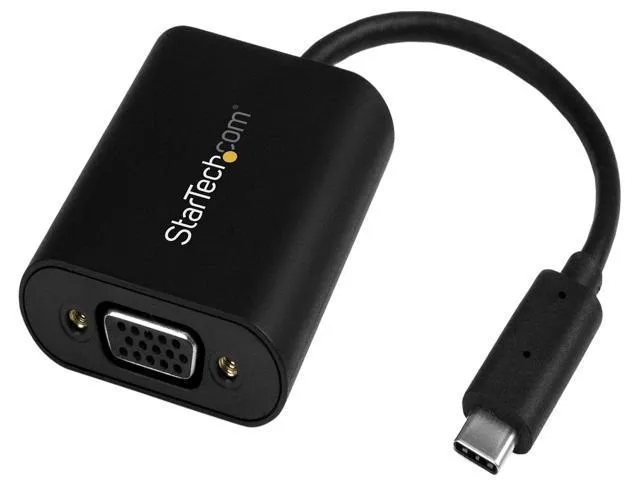 StarTech.com USB-C to VGA Adapter - 1920x1200 - USB C Adapter - USB Type C to VGA Monitor / Projector Adapter (CDP2VGASA) - External video adapter - USB-C - D-Sub