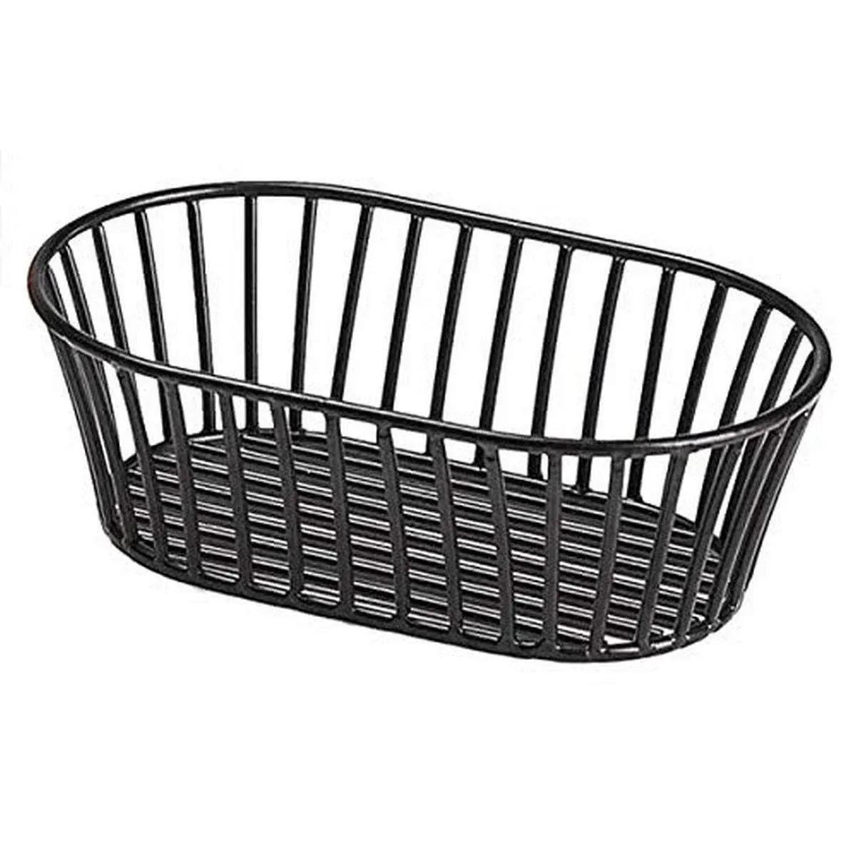 G.E.T. 4-31892 Black 8.5" x 5.5" Stackable Tuscan-Style Oblong Wire Basket Iron ...