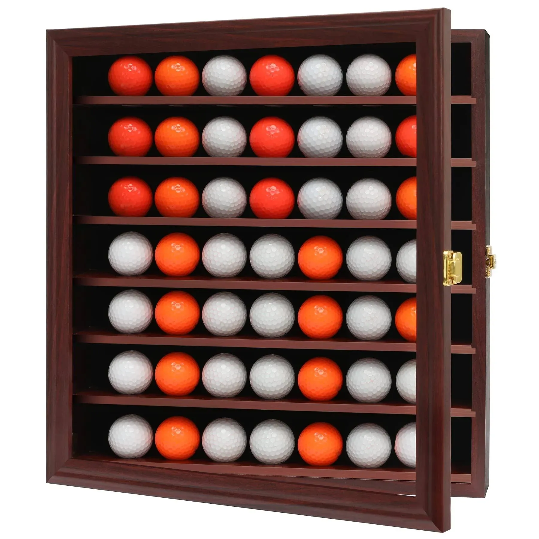 49 Golf Ball Display Case Cabinet Wall,Golf Ball Display Rack,Golf Gift for Golf Enthusiast Collectibles with 98% UV Protection Acrylic Door(Black)