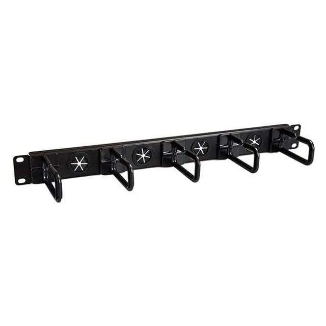 StarTech.com 1U 19" Cable Management Organizer - D Ring Hook Network/Server Rack Cord Manager - Data Center Horizontal Wire Panel with Passthrough Holes w/Mounting HW - EIA/ECA-310-E (CABLMANAGERH)