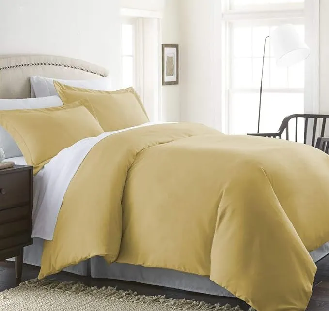 Becky Cameron Performance Gold Twin 3-Piece Duvet Cover Set