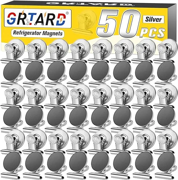 Grtard Magnetic Clips 50 Pack Office Products, Stainless Steel Clips Peferct for House Office School Use, Hanging Home Decoration, Phot