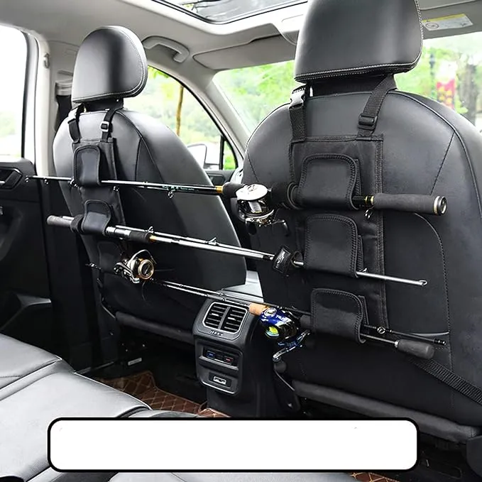 5 Slot Vehicle Fishing Rod Rack Pole Holder Belt Strap Carrier Truck SUV Car Black