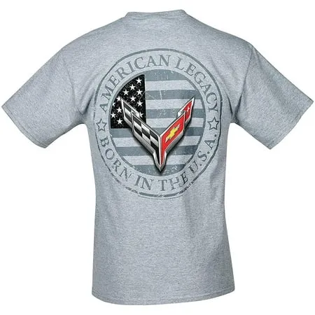 C8 Corvette Next Gen American Legacy Born in The USA Men s T-Shirt Medium Gray