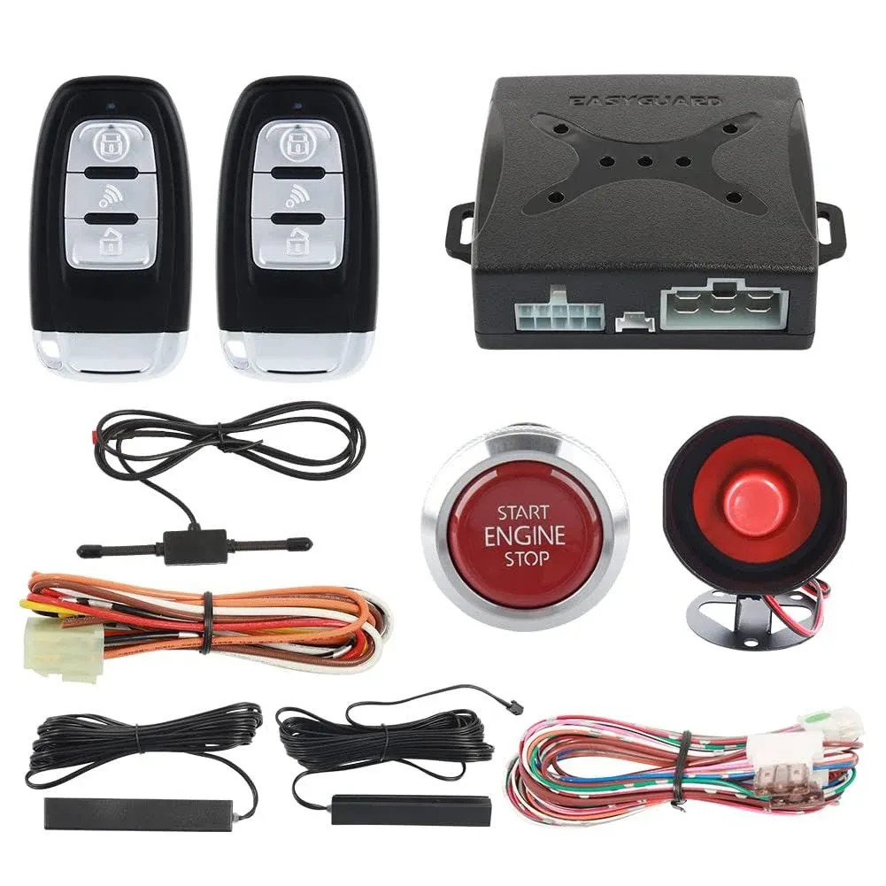 EASYGUARD  Passive Keyless Entry Car Alarm System Push Button Start Remote Start  | eBay