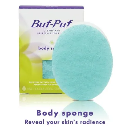 Buf-Puf Body Sponge, Bath Sponge, Dermatologist Developed, Cleanses Skin of Dirt, and Excess Oil, Reusable, Exfoliating, 1 Count