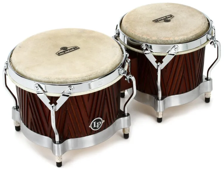 Bongo sheep skin drum in seasoned mango wood, handcrafted in India