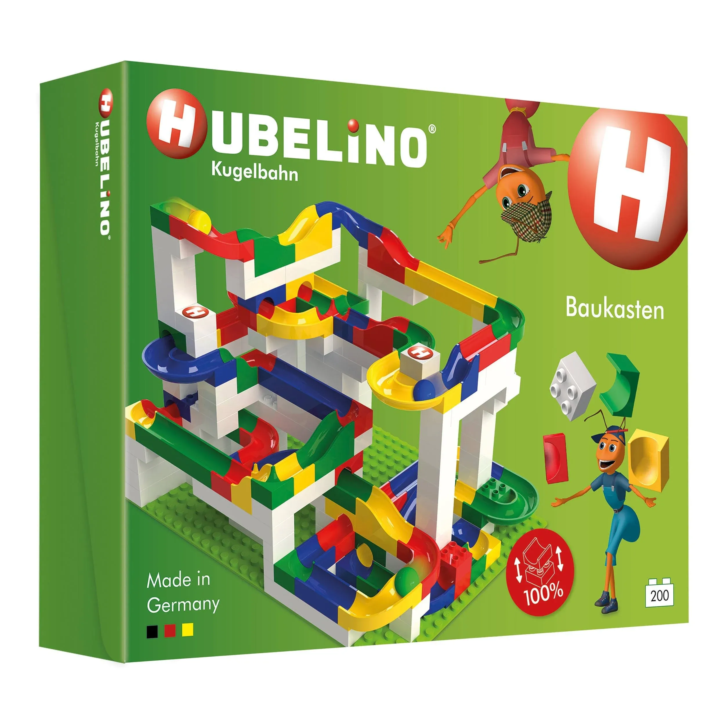 Hubelino Marble Run - 200-Piece Big Building Box - The Original! Made in Germany! - Certified and Award-Winning Marble Run