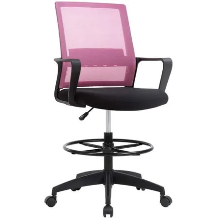 Drafting Chair Tall Office Chair Adjustable Height with Lumbar Support Arms F...