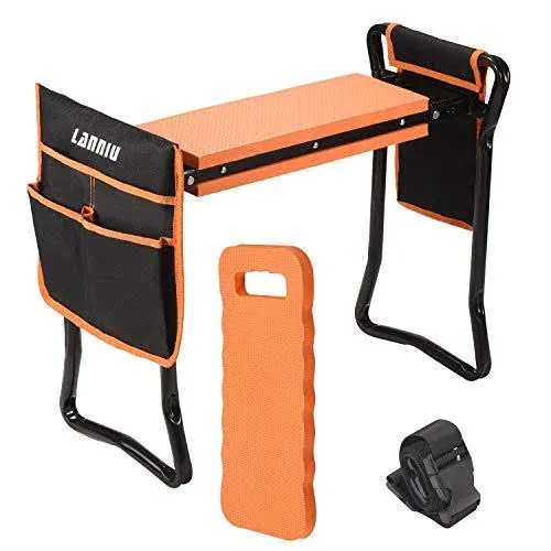 Garden Kneeler and Seat, Foldable Garden Stool, Heavy Duty Garden Chair for Kneeling and Sitting, Gardening Gifts for Women, Grandparents, Seniors, Mom & Dad