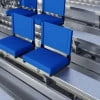 BizChair Set of 2 500 lb. Rated Lightweight Stadium Chair with Ultra-Padded Seat  Blue