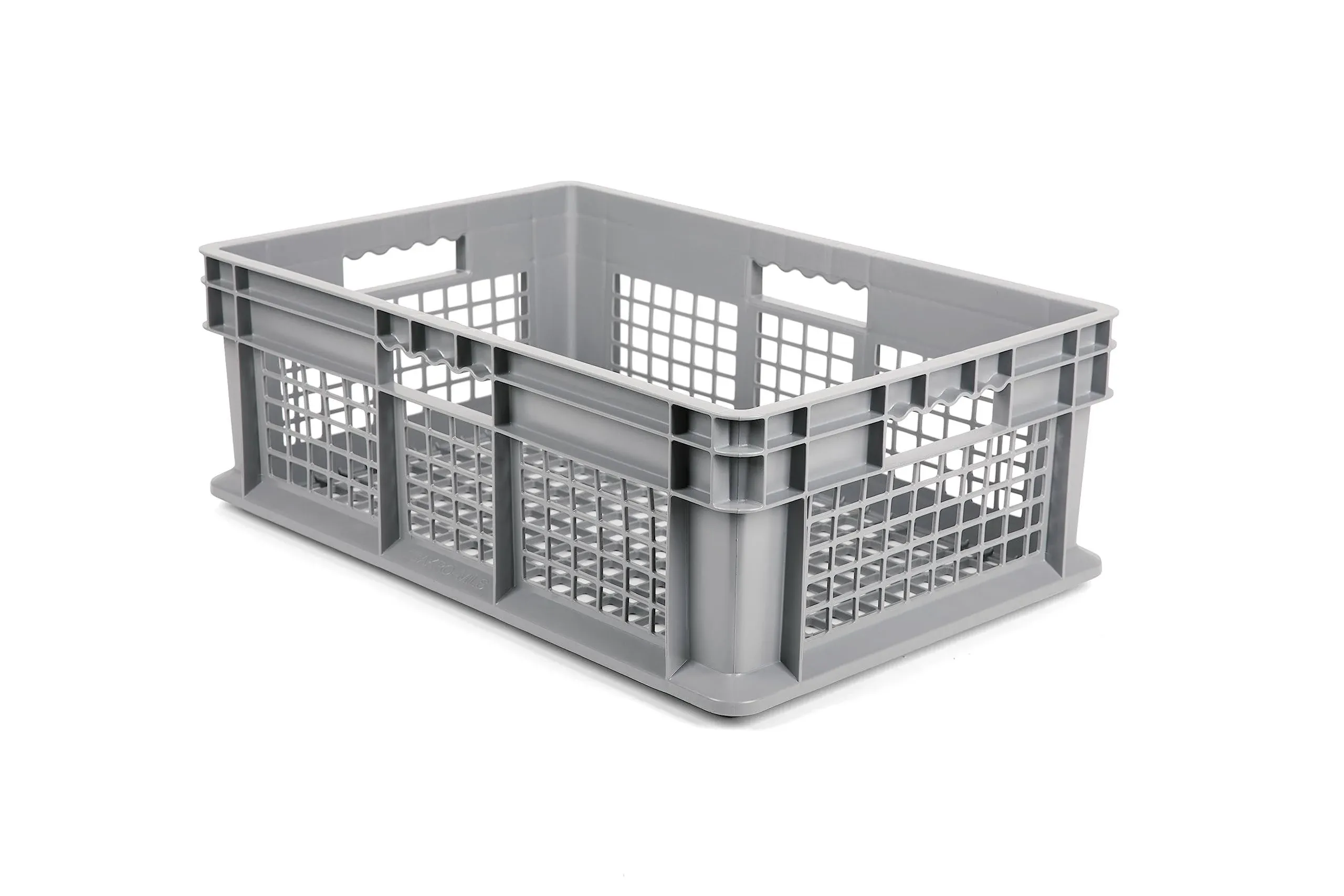 Hudson Exchange 24 x 16 x 12 (1 Pack) Mesh Straight Wall Handled Storage Container Tote, Gray