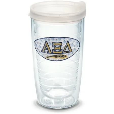 Tervis Sorority - Alpha Xi Delta Made in USA Double Walled Insulated Tumbler Travel Cup Keeps Drinks Cold & Hot 16oz - Clear Lid Primary Logo