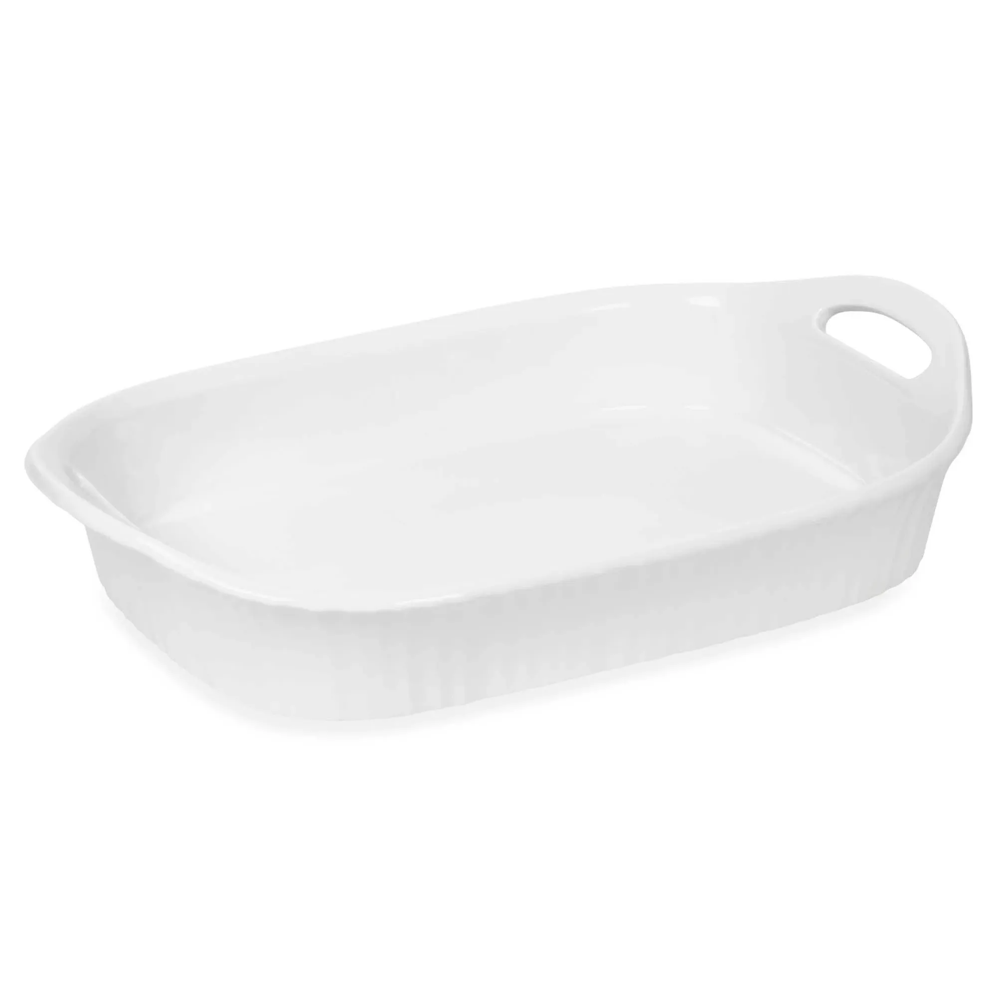 Corningware French White III 3-Quart Ceramic Oblong Casserole Dish with Sleeve