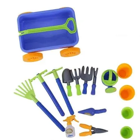 Dimple: Premium 15-Piece Gardening Tools &amp; Wagon Toy Set - Sturdy &amp; Durable