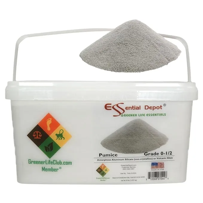 Pumice - Grade: 0-1/2-8 lbs - Dry - Granules - Exfoliant for Scrubs, Soaps, Toiletries - USA Made - Greener Life Club Box