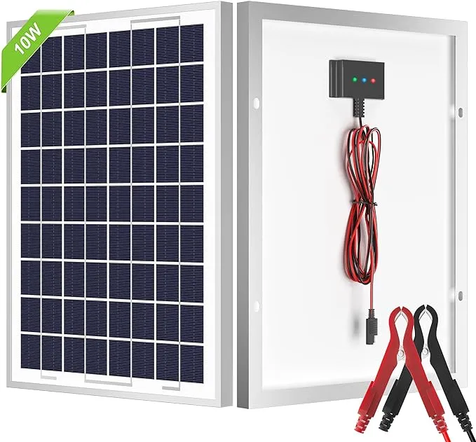 SOLPERK 10W Solar Panel, 12V Solar Panel Kit, Built-in Charge Controller, Suitable for Automotive, Motorcycle, Boat, ATV, Marine, RV, Trailer, Snowmobile, Off Grid System. (10W Solar)