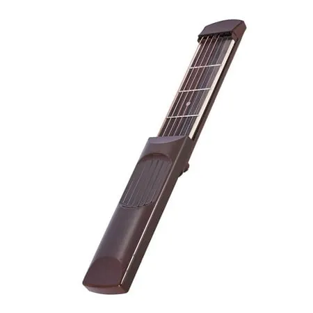 ammoon Portable Pocket Acoustic Guitar Practice Tool Gadget Chord Trainer 6 String 4 Fret Model Rosewood Fretboard Wood Grain for Beginner Learner