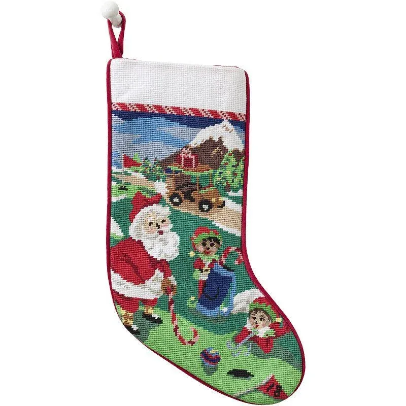 Lands' End Needlepoint Personalized Christmas Stocking