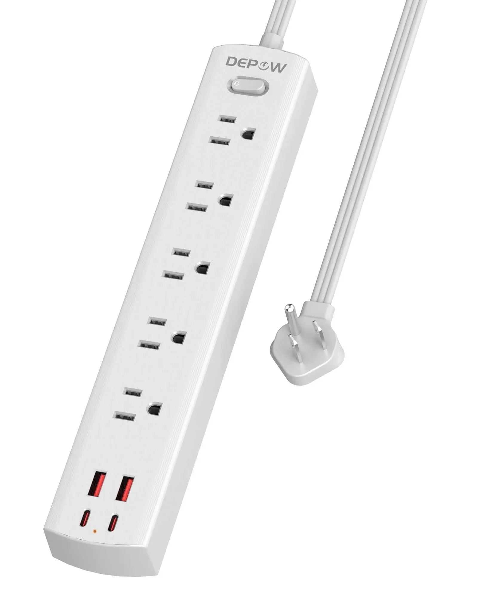 DEPOW 10 ft Ultra Thin 5-Outlet Power Strip Surge Protector