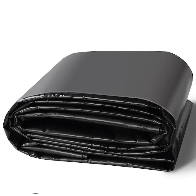 Pond Liner 20 ft. x 25 ft. 20 Mil Thickness High Tensile Sunlight-proof Flexible LLDPE Pond Skins for Sewage Tank, Black