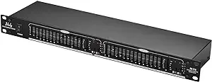 Equalizer,HUIOP 1U Equalizer, EQ-215 Dual Channel 15-Band Equalizer 1U Rack Mount 2-channel Stereo Graphic Equalizer