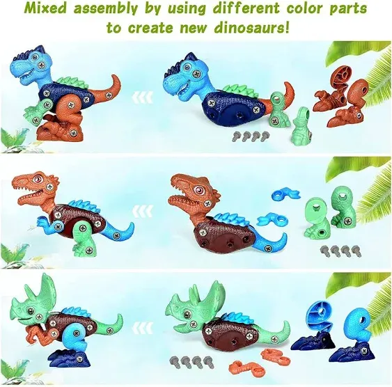 Marigold Dinosaur Toys for 3 4 5 6 7 8 Year Old Boys Girls Take Apart Dinosaur Toys for Kids 3-5 5-7. Educational Building Kids Toys Christmas Birthday Gifts for Boys Girls