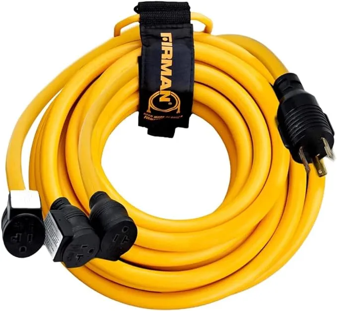 FIRMAN Generator Cord 25&#039; 125V Indoor/Outdoor Water Resistant W/ Storage Strap