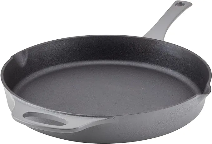 Rachael Ray Nitro 12 inch Cast Iron Skillet, Gray