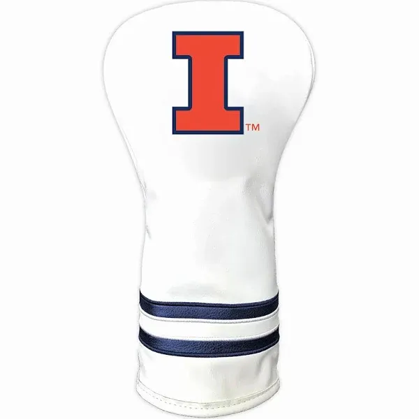 TEAM GOLF NCAA White Vintage Driver Golf Club Headcover, Form Fitting Design, Retro Design